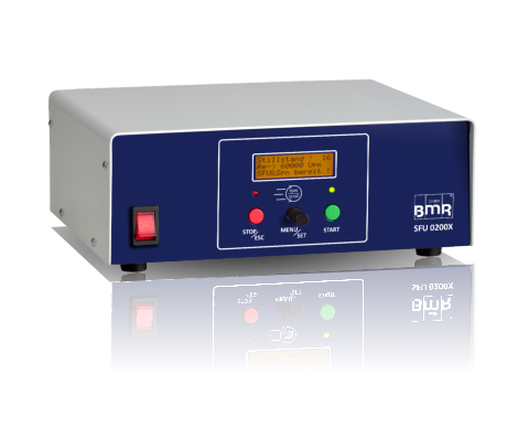 ® GmbH SFU 0200X 1000 rpm READY RPM = 0 RPM OK > 100% 100  50 10 LOAD % STATUS START STOP ® GmbH SFU 0200X config wheel ESC SET START STOP MENU ® GmbH SFU 0200X